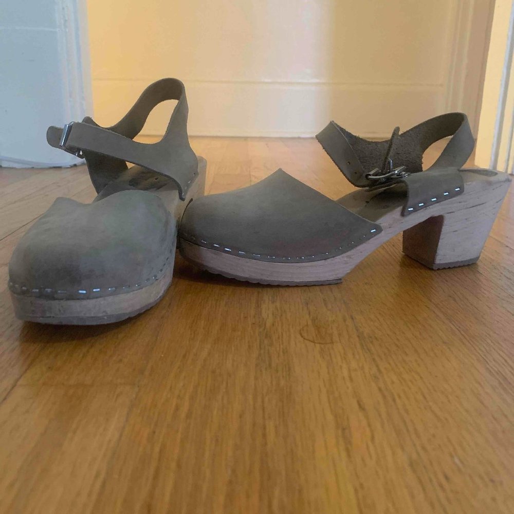 Highwood Taupe Oiled Nubuck Leather Clogs